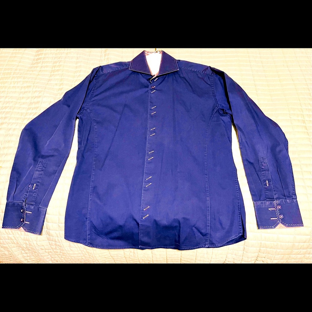 Dark blue Debonair button up shirt size 4